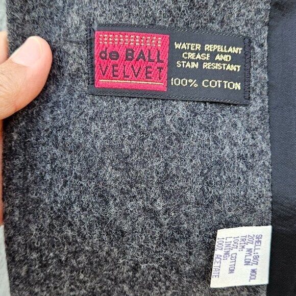 1980s Gray Wool Swing Car Coat w Velvet Trim NWT Volup 2X - Picture 11 of 15